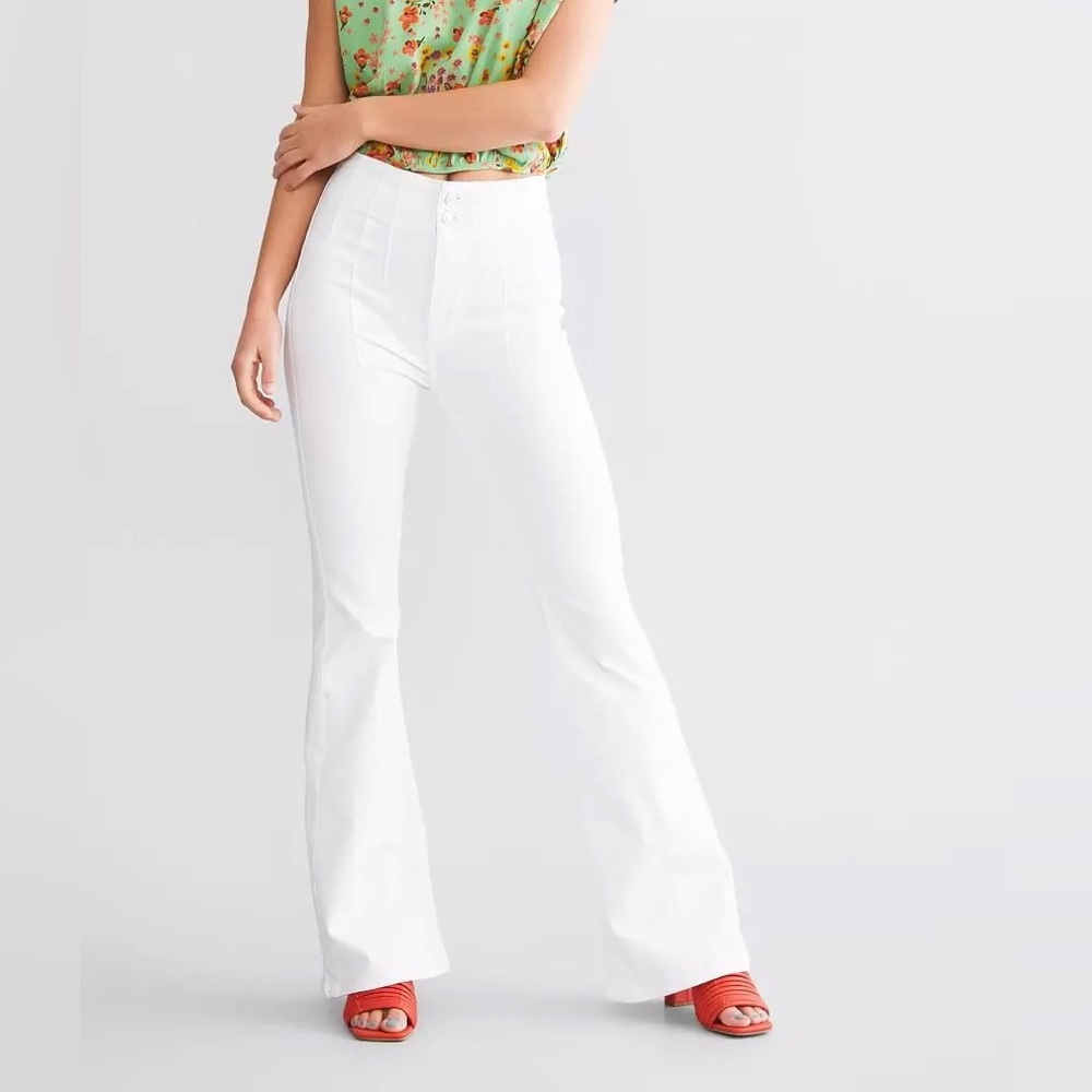 We the Free Jayde white flare jeans Free People